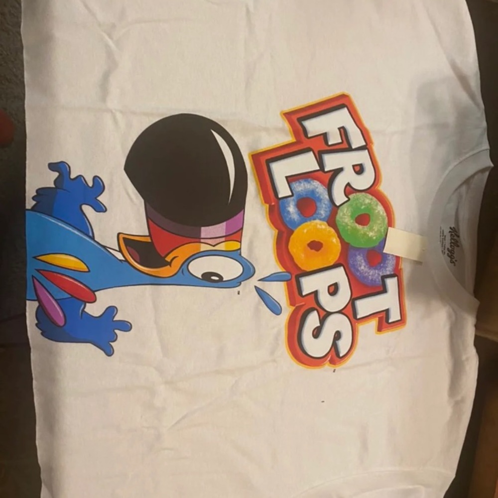 Cropped fruit loops tee